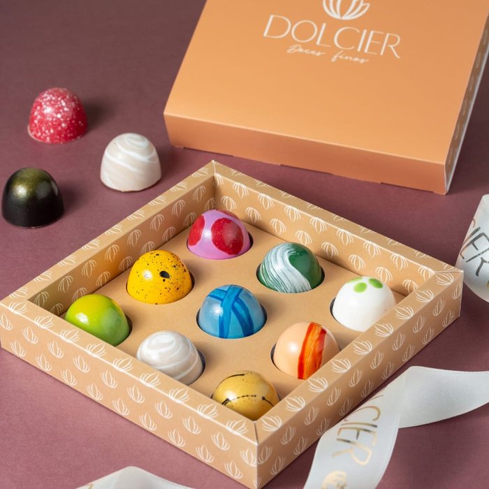Caixa com 9 Bombons Artísticos